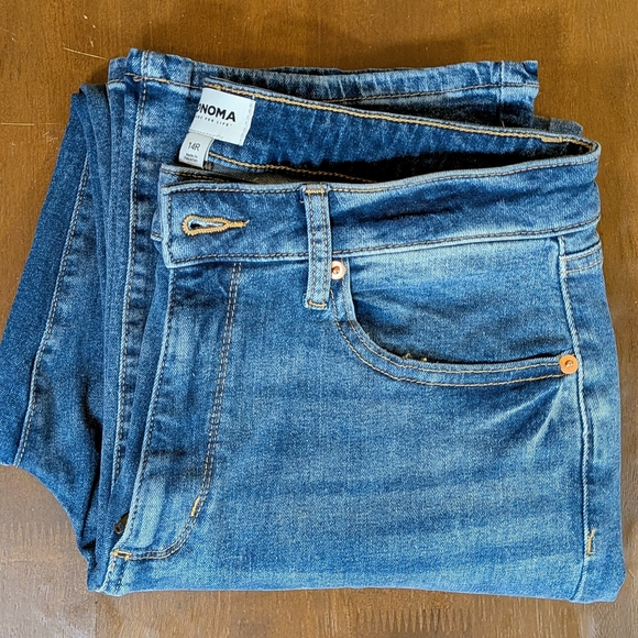 Sonoma Denim Blue Jeans Light Wash High Rise Straight Leg Size 14R 99% Cotton - Picture 8 of 9